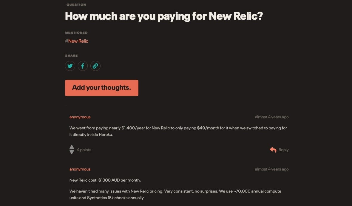 New Relic pricing