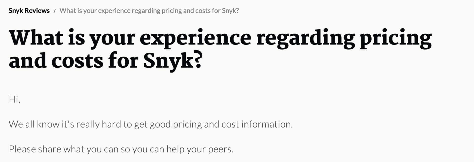 Snyk pricing